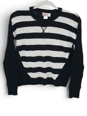 SO Striped Waffle Knit Sweater Top